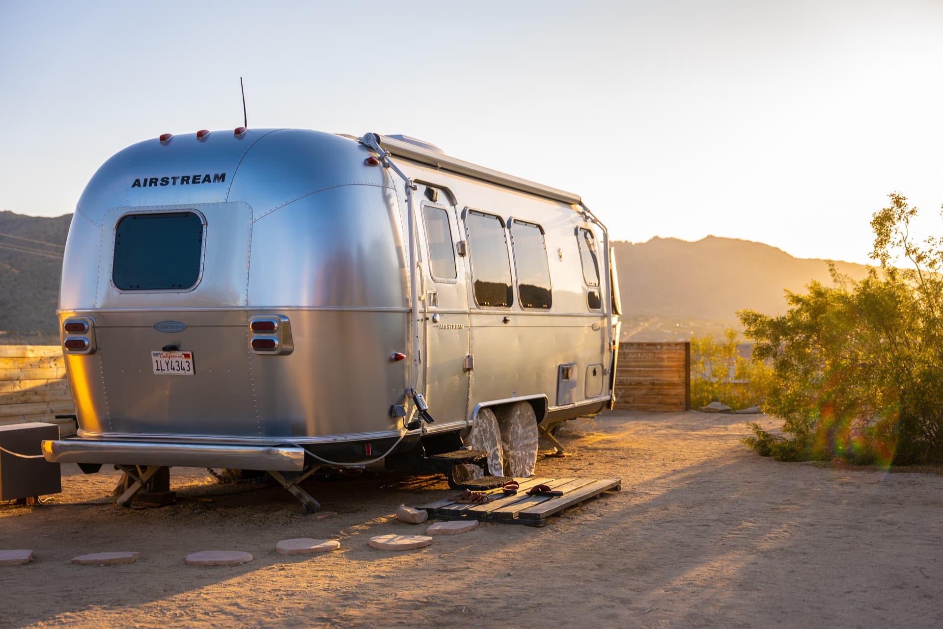 Classic Airstream trailer outdoors