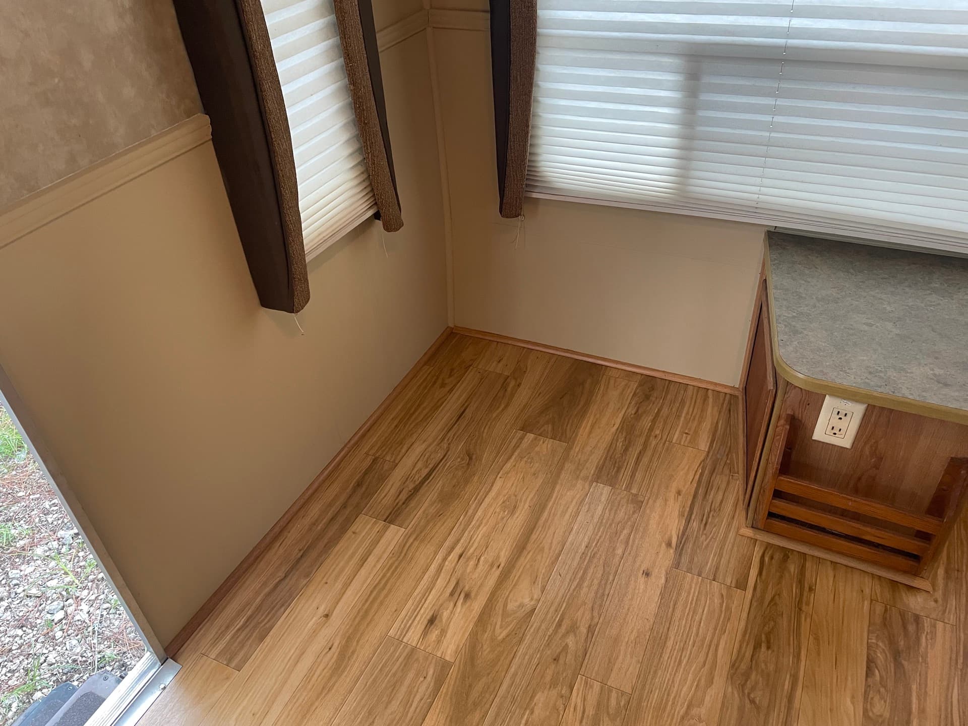RV interior after water damage repair